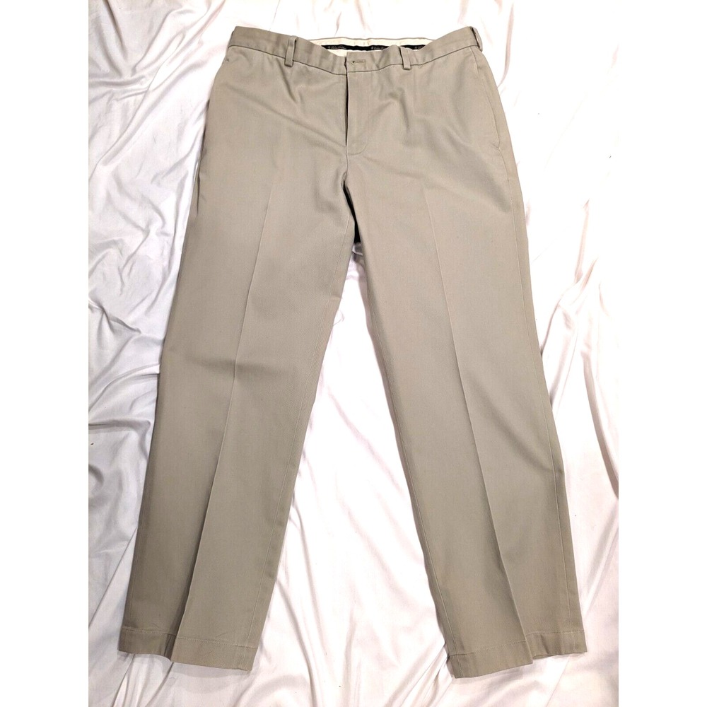 Brooks Brothers Advantage Chino Clark Pants Flat Front 36Wx30L 100% Cotton EUC